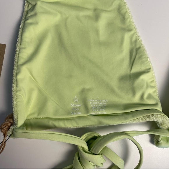 Stone Fox Swim Free People Bikini Top Rico Top in Pomelo Large Terry Cloth Boho - Picture 8 of 10